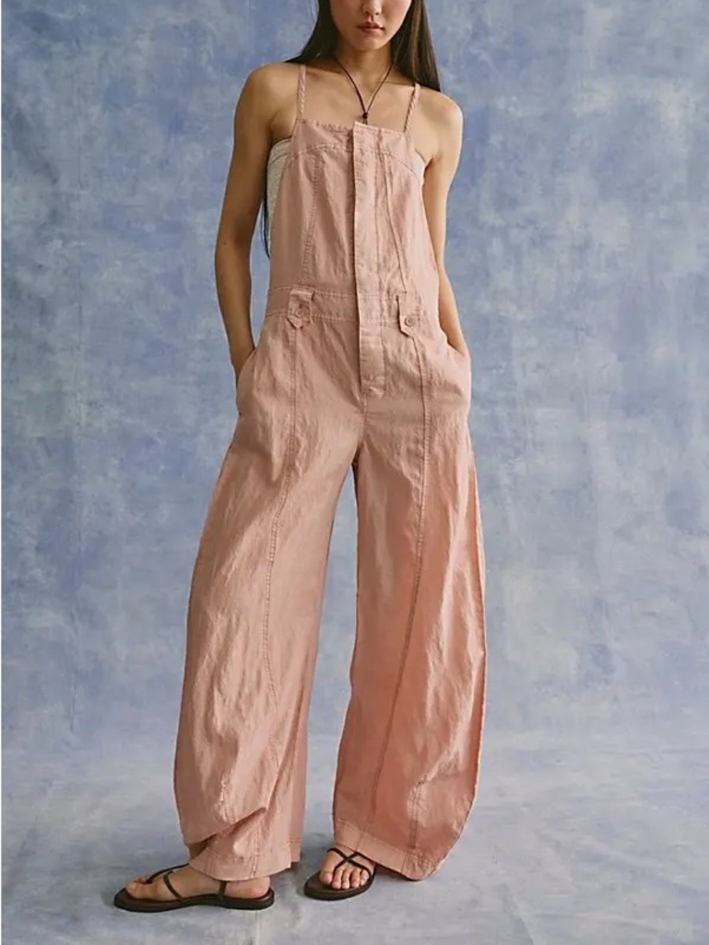 Free People Sylvia Barrel One-Piece Jumpsuit in Dusty Himalayan New w/ Flaw